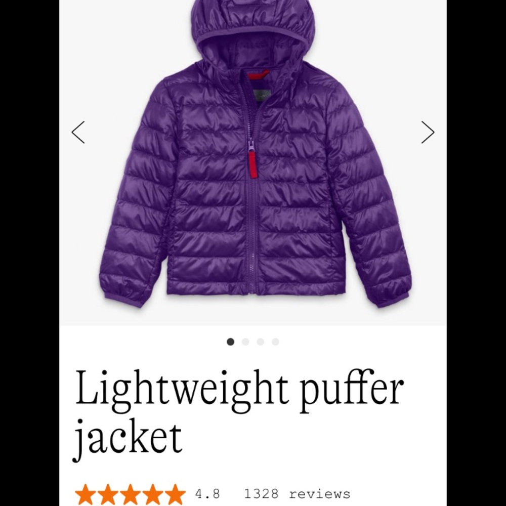 Primary Purple Kids Puffer Jacket